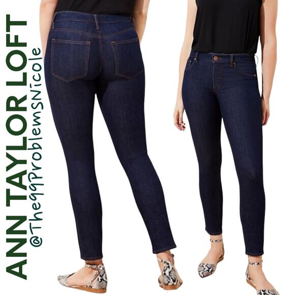 Ann Taylor Loft Modern Skinny Jeans in Dark Wash - Picture 1 of 8